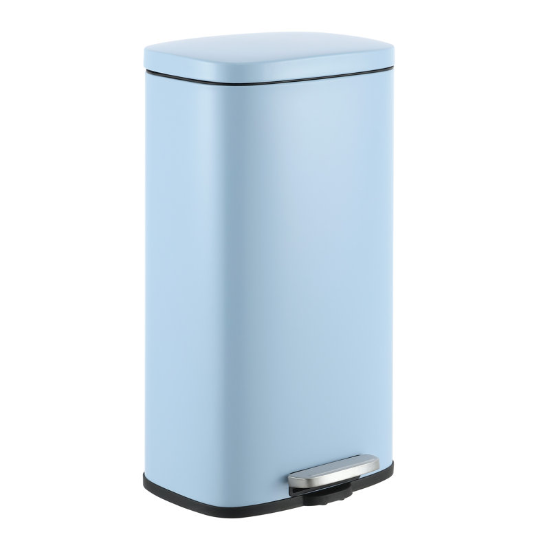 Poubelle à ouverture latérale 8 gallons Curtis, noir, Marée, bleu piscine