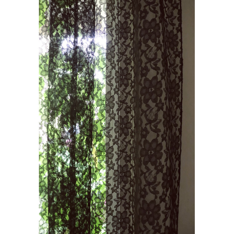 Pateros Lace Sheer Curtain Single Panel, 58" W x 108" L, Brown