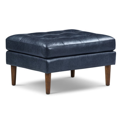Napa Full Grain Genuine Italian Leather Ottoman