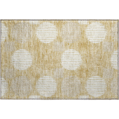 Premium Machine Washable Prisco Gold Rug