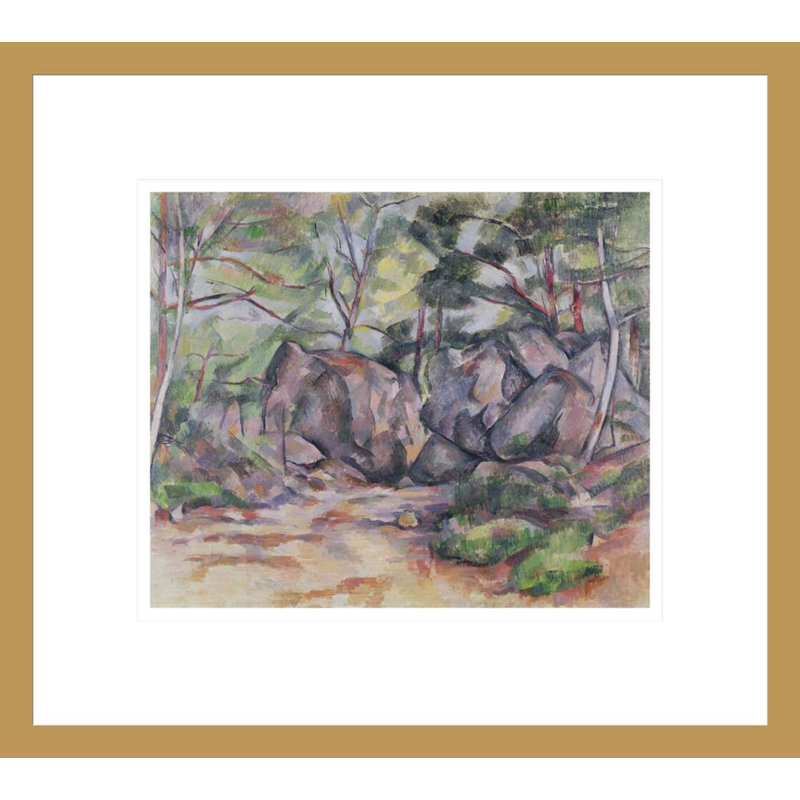 La coupe de chemin de fer par Paul Cézanne - Reproduction giclée encadrée, H 13,75 po x l 15,36 po
