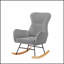 Chaise berçante confortable en tissu GREY Teddy pour la détente et le confort, parfaite pour n'importe quelle pièce