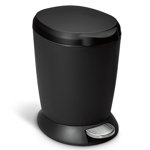 simplehuman 6 Liter / 1.6 Gallon Small Compact Round Bathroom Step Trash Can, Plastic