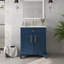 Meuble-lavabo moderne 27,8 po avec surface peinte, meuble-lavabo autoportant Mid-Century avec rangement, meuble-lavabo haut de gamme avec tiroirs et poignées en métal