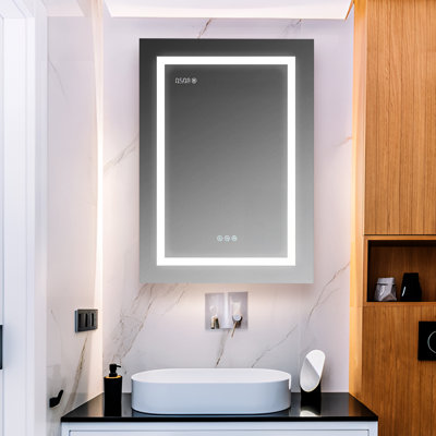 Pharmacie avec cadre H 32 "avec miroir et 3 tablettes réglables Vo W