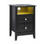 15.75 Inch 2 Drawer Vredenburgh With Shelf Power Outlets And RGB LED Lights-310336290