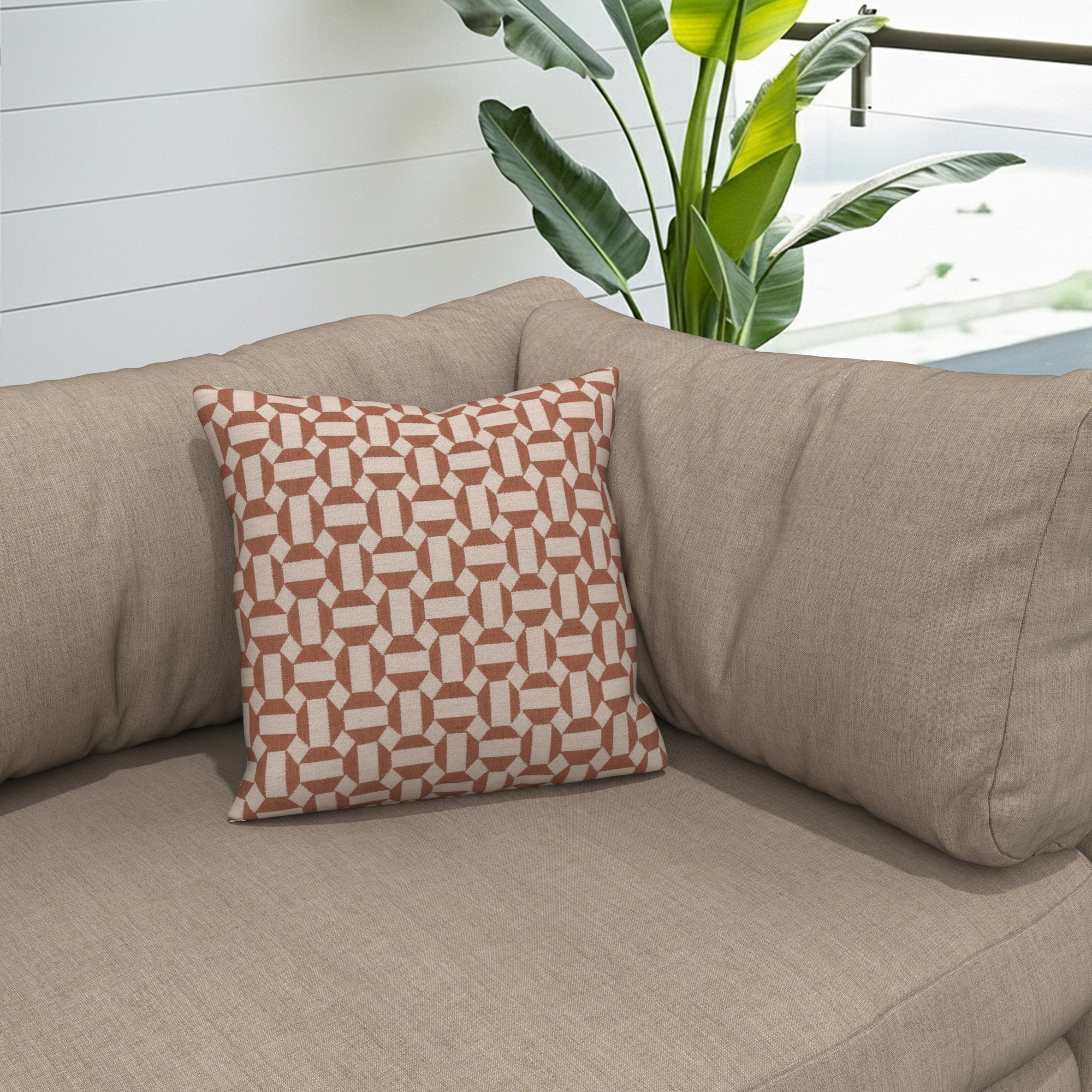 Gabi Indoor/Outdoor Throw Pillow, Assemble Clay, 16 x 16 x 3