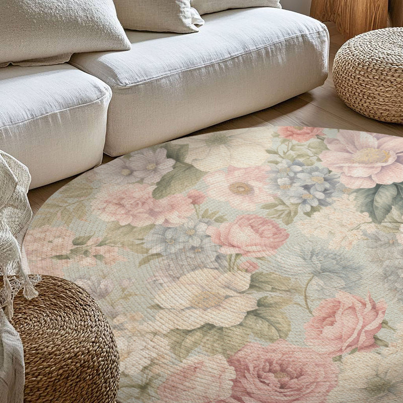 Tapis tressé Dreamy Petals, Round 5'