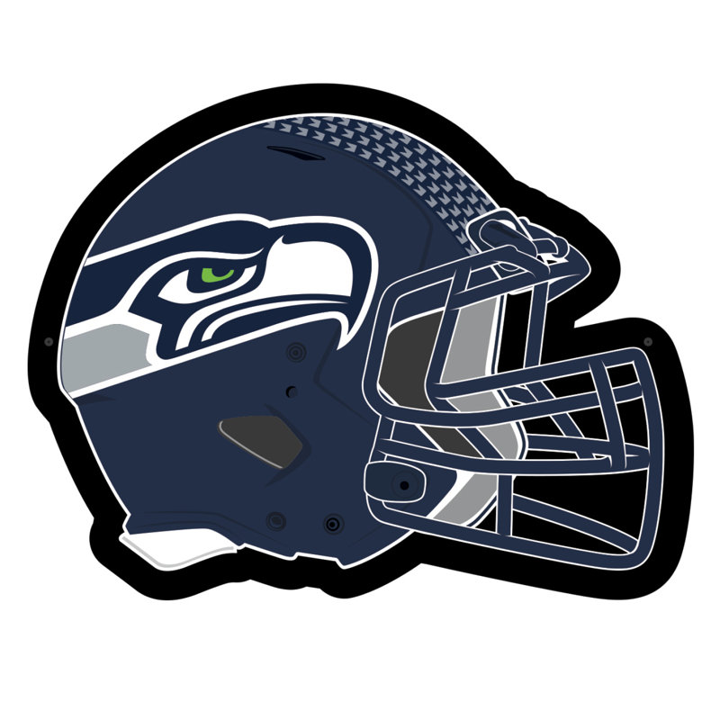 NFL LED Helmet Shaped Lighted Wall Sign, Seattle Seahawks