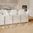 Aryelle Bar Stools Set of 4, Adjustable Counter Height Stools with Back and Arm, Modern Swivel Bar Chairs with Footrest, Upholstered PU Leather Kitchen Island Stools, White-864890692-870189731