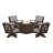 Braxton 5-Piece Deep Seating Swivel Conversation Set with Fire Pit Table-68603219-128126273