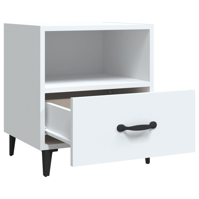Linita Manufactured Wood Bedside Table, White