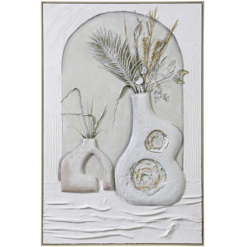Dimensions, peinture à l'huile, cadre à grain de bois