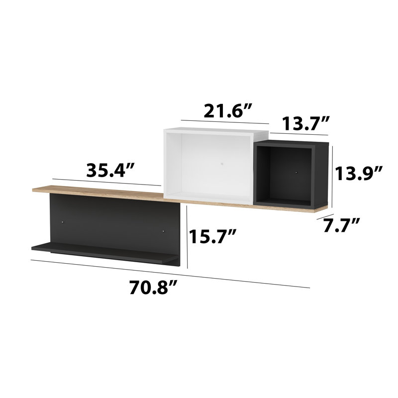 Floating Shelf, White/Black