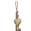 6 clochettes en fer en forme de cœur sur une corde suspendue en jute de 35 pouces Lovia, décoration murale or antique