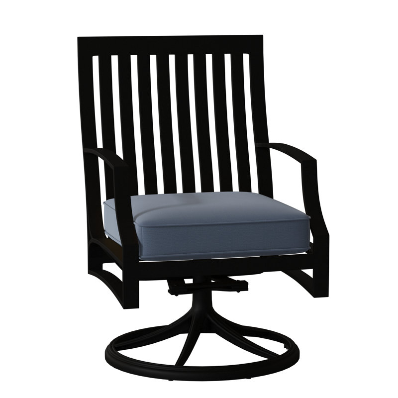 Seal Cove Outdoor Dining Armchair, Poet Birch Sunbrella®, Textured Black