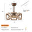 Ventilateur de plafond en bois de chêne massif 18 po avec lumière et télécommande Minier
