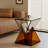 Amber & Clear Pyramid Acrylic Side Table, 19.7" H No-Assembly End Table