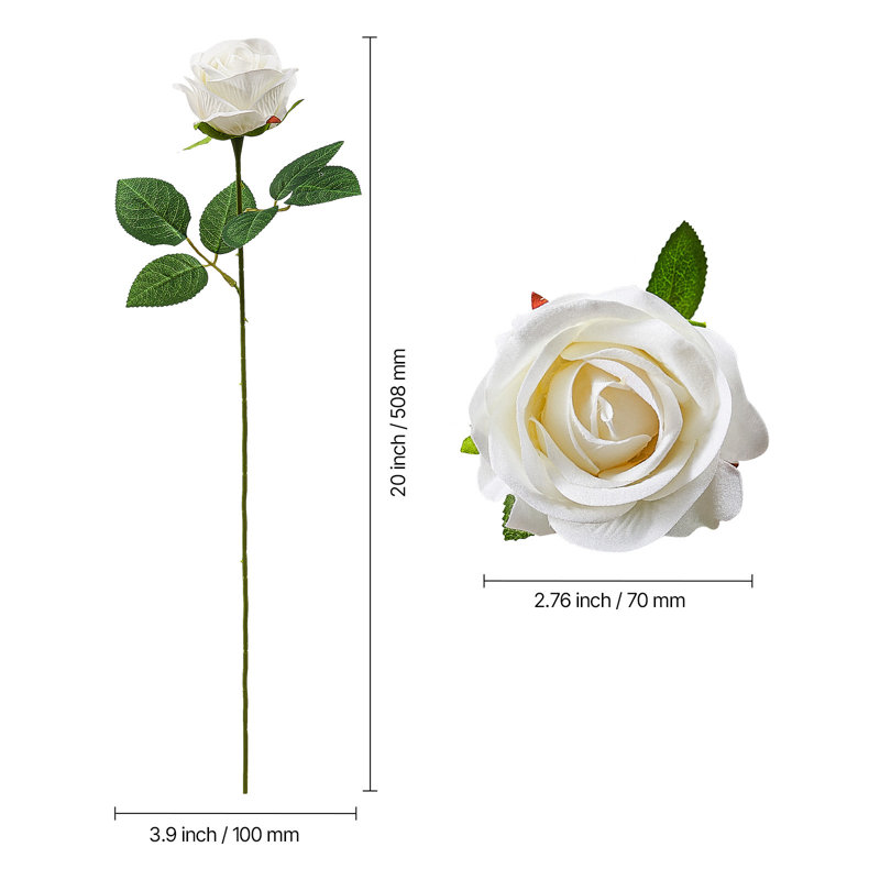 60 pièces bouquet de fleurs artificielles avec 5 pétales et tiges flexibles pour Noël et décoration de maison