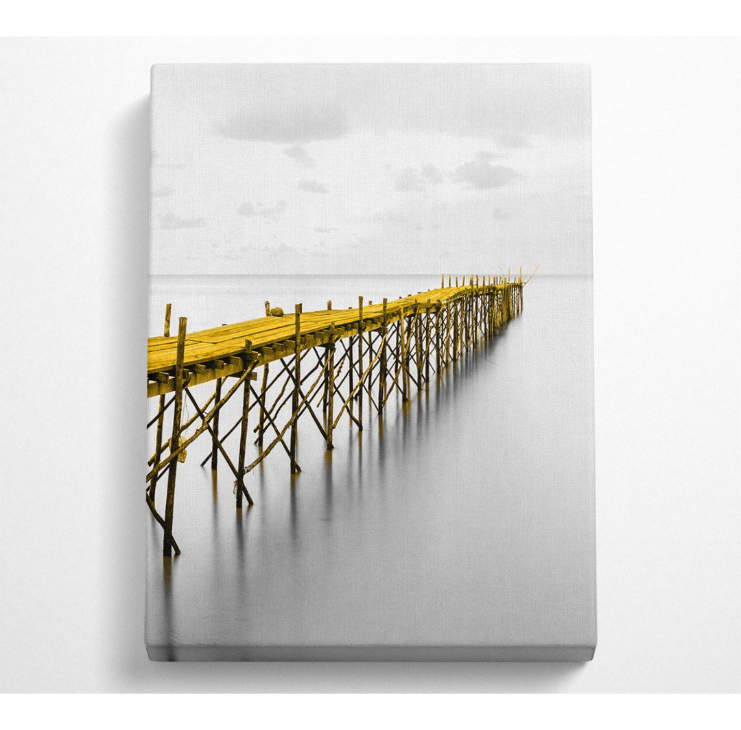 Pier In To The Mist - No Frame Kunstdrucke auf Leinwand