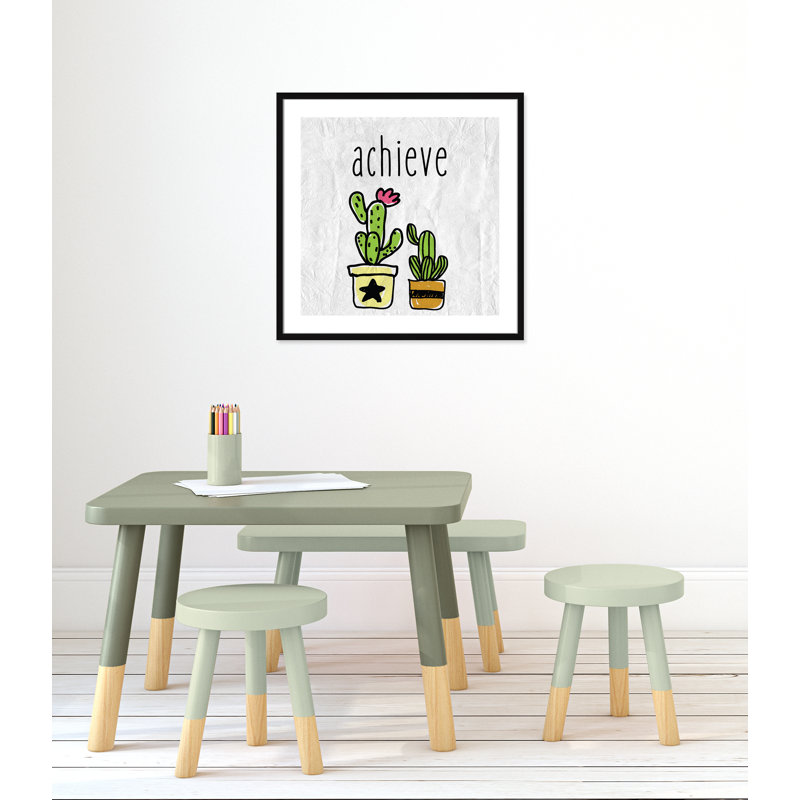 Impression sur papier Cacti C, Encadré de boîte noir, H 26,5 po x l 26,5 po x P 1,18 po