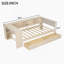 Lit plateforme en bois avec tablettes de rangement, tiroirs, station de charge et tête de lit tapissier