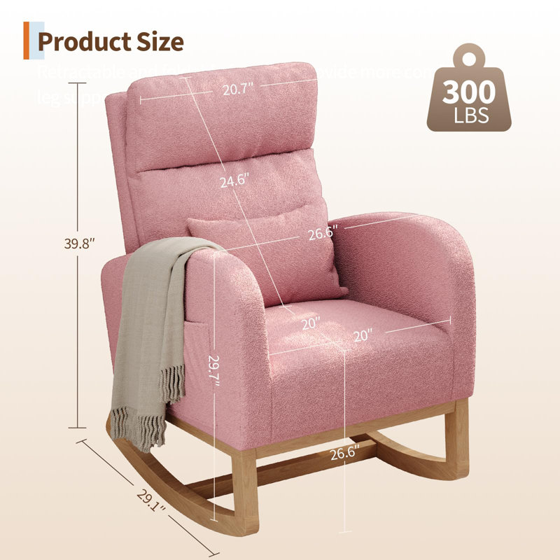 Chaise berçante Modern, Rose