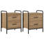 40 cm W Galvanised Steel Bedside Table