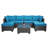 Outdoor Garden Patio Furniture 7-Piece PE Rattan Wicker Cushioned Sofa Sets  And Coffee Table, Patio Furniture Set;Outdoor Couch;Outdoor Couch Patio Furniture;Outdoor Sofa;Patio Couch-632898923