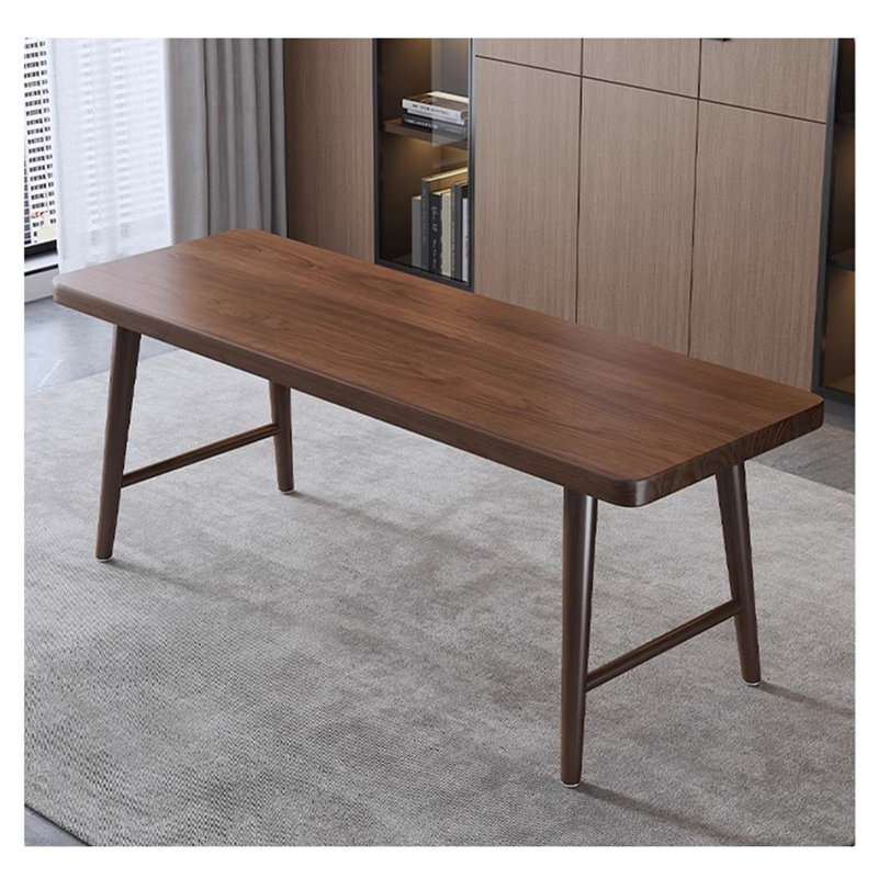  Bureau double moderne en bois massif de style minimaliste moderne, H 29,53 po x l 62,99 po x P 23,62 po
