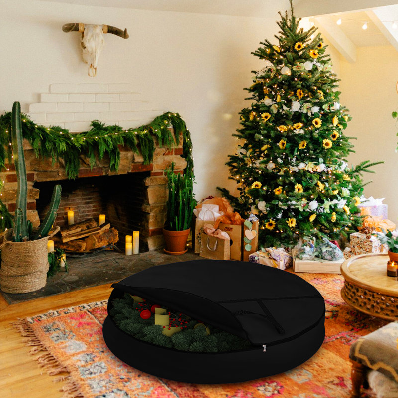 Wreath Storage, 17.8cm H x 50.8cm W x 2.5cm D, Black