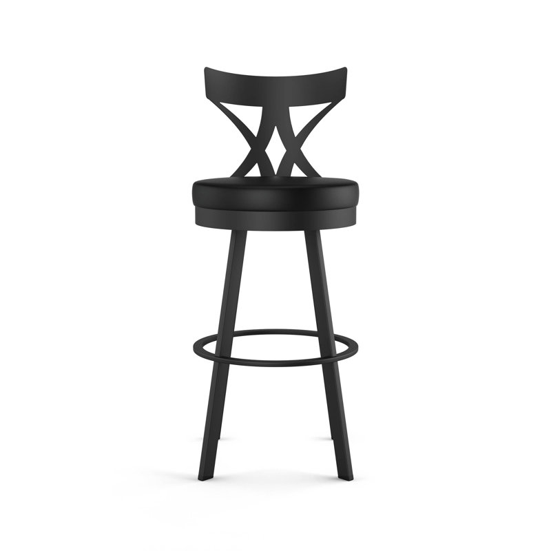 Tabouret de bar et de comptoir pivotant Amalja, Noir anthracite , Tabouret de bar (assise de 30 po de hauteur), Noir