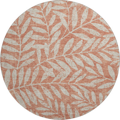Premium Machine Washable Prisco Salmon Rug