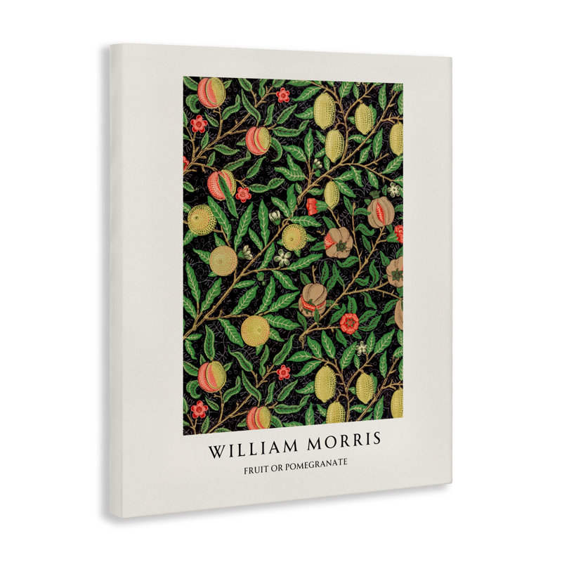 Toile de fruits ou de grenades William Morris, design par Vintage Hustle, H 48 po x l 36 po