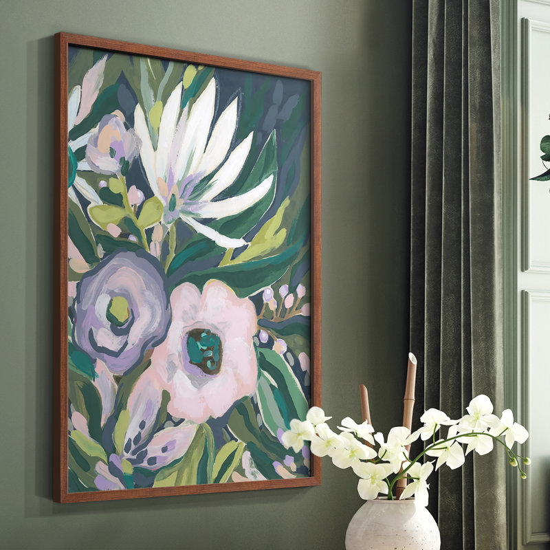 «Mauve Jungle Garden II», reproduction encadrée - bois massif, Brun, H 28 po x l 22 po
