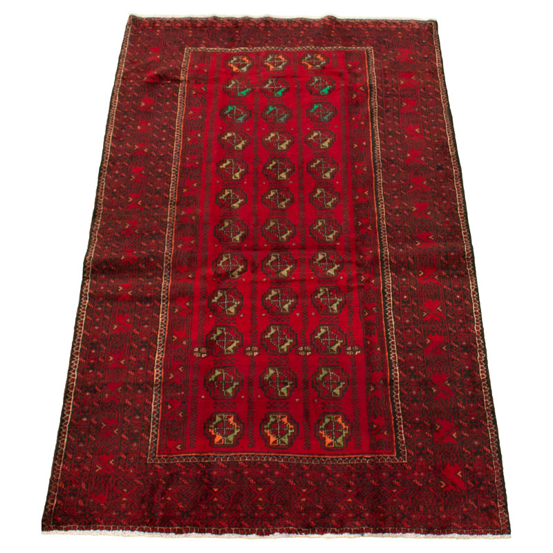 Tapis décoratif brun en laine de conception unique 4 pi 3 po x 7 pi 7 po noué à la main