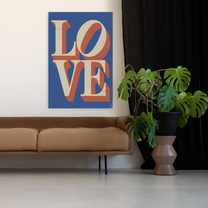 Art mural rétro rétro "Bold Love", H 48 po x l 32 po