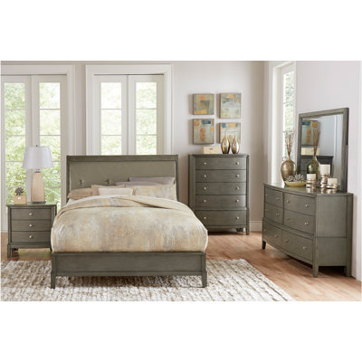 Friley Upholstered Faux Leather Bedroom Set