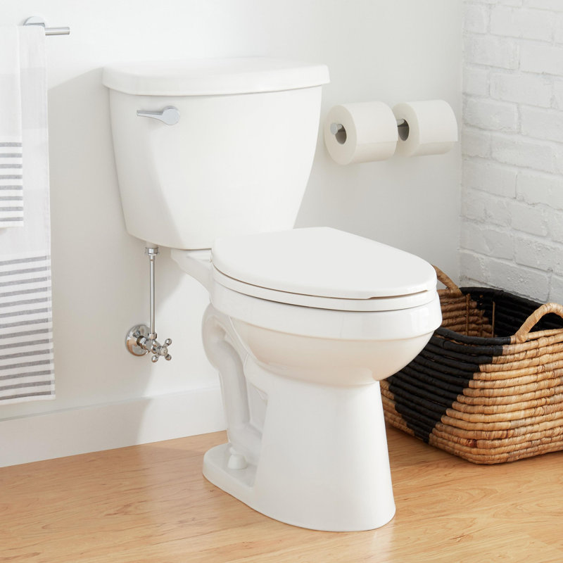 Bradenton 1.28 GPF Two Piece Elongated Toilet with 14" Rough-In, Left, 10"