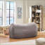 Fauteuil à billes incurvé en microfibre 6,5 pi Asher | Gris anthracite