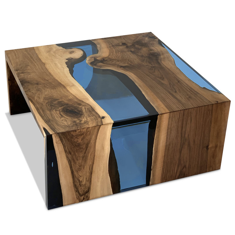 Sled Coffee Table, Blue/Brown