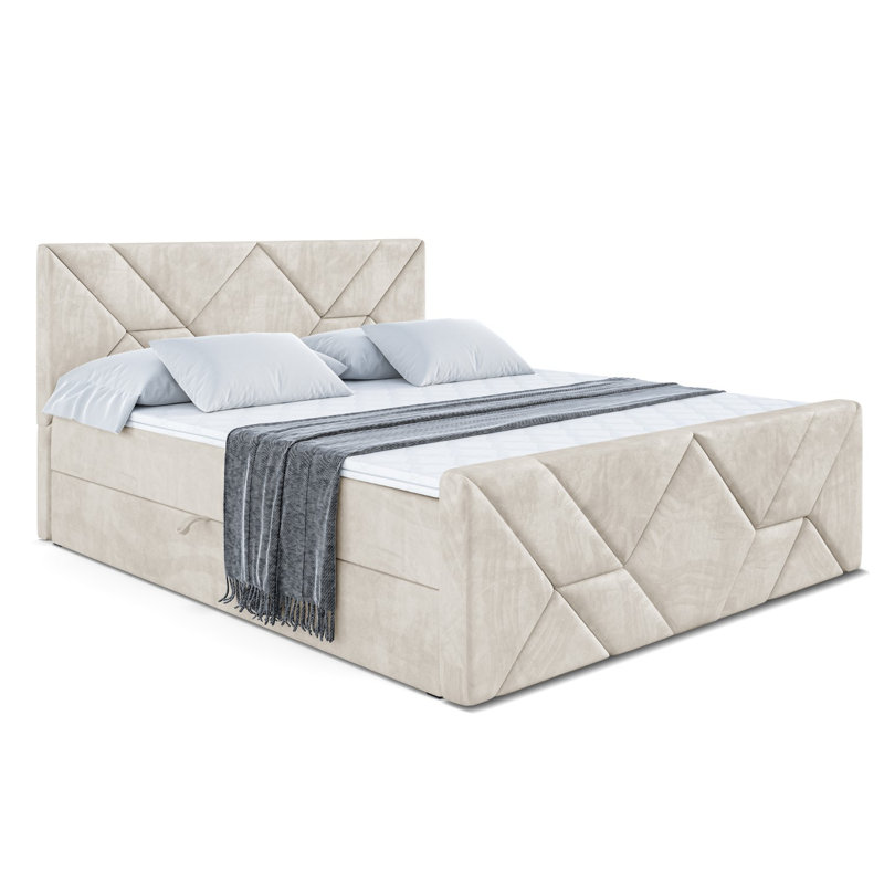 Bed, 180cm W x 200cm L, Beige cream