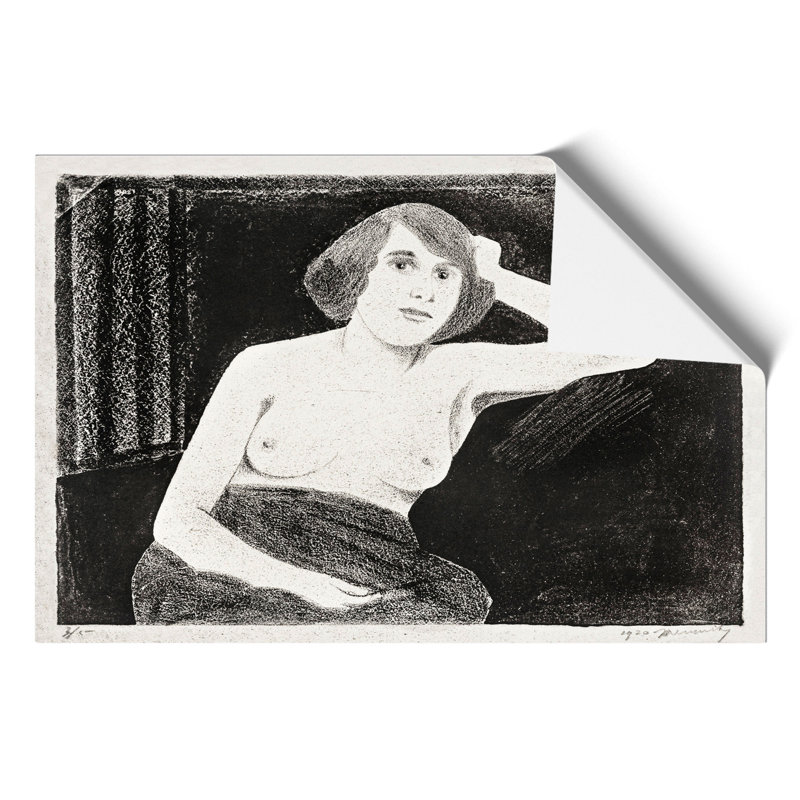 Female Nude by Samuel De Mesquita - No Frame Painting, 42cm H x 59cm W x 0.1cm D