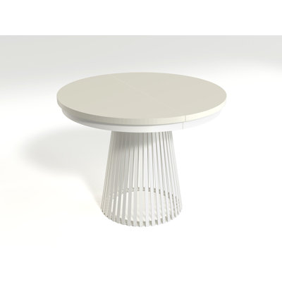 Extendable Round Metal Base Dining Table