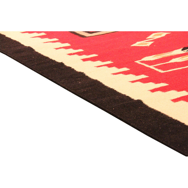 Tapis rouge en laine tissé à la main Tuscany, Rectangulaire 9 pi 11 po x 14 pi 1 po