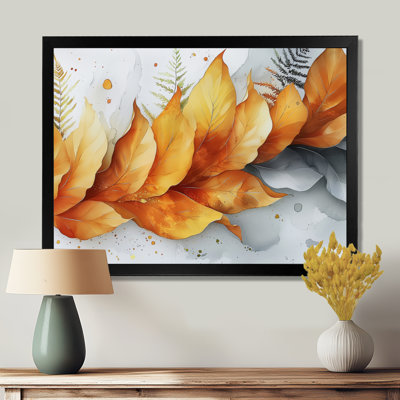 Velours orange fougères dansant de la tranquillité I - impression sur toile florale