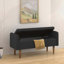 Banc de rangement avec repose-pieds en lin-1978730255