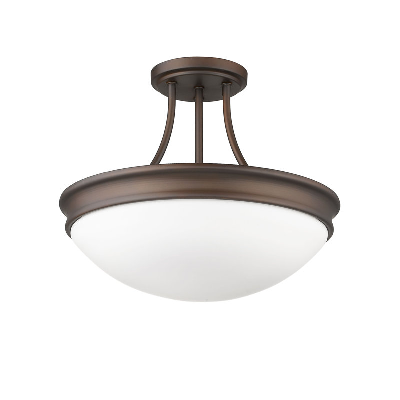 Dormington Glass Semi Flush Mount, Oiled Bronze