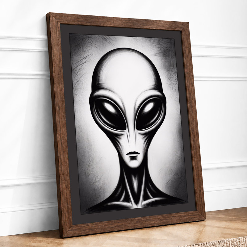 Alien Presence Modern - Print, A2 - 59.4 x 42.0 cm, Walnut