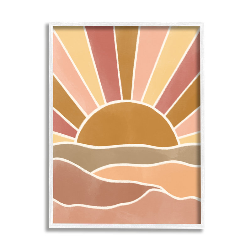 «Hilly Sunrise Beam Boho Landscape», art mural surdimensionné sur toile tendue par Taylor Shannon Designs, H 11 po x l 14 po